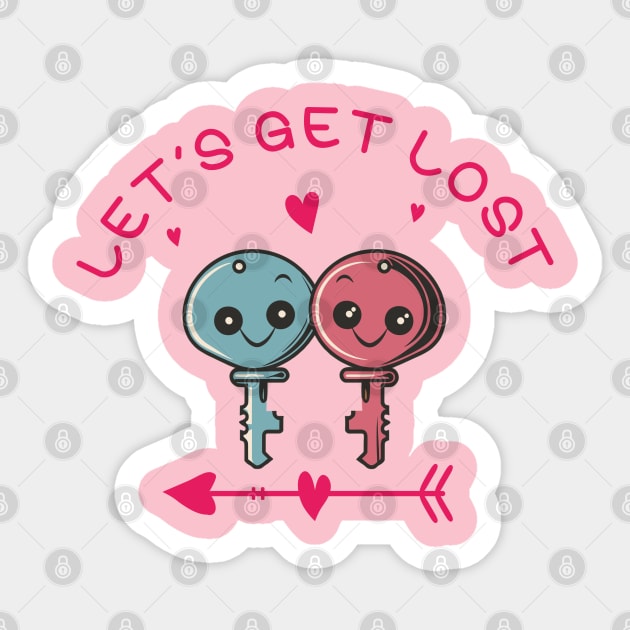 Let's Get Lost Sticker by Blended Designs